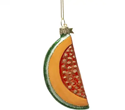 Vondels glazen kerstbal galiameloen 8.5cm multi - afbeelding 2