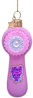 Vondels glazen kerstbal gezichtsreiniger 10cm roze - afbeelding 4