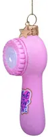 Vondels glazen kerstbal gezichtsreiniger 10cm roze - afbeelding 2