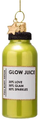 Vondels glazen kerstbal glow juice 10cm groen - afbeelding 1