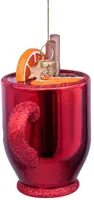 Vondels glazen kerstbal glüwhein 8.5cm rood - afbeelding 3