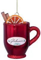 Vondels glazen kerstbal glüwhein 8.5cm rood - afbeelding 1
