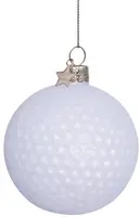Vondels glazen kerstbal golfbal 8cm wit  - afbeelding 1