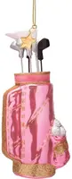 Vondels glazen kerstbal golftas 14cm roze - afbeelding 1