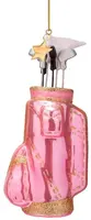 Vondels glazen kerstbal golftas 14cm roze - afbeelding 3