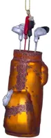 Vondels glazen kerstbal golftas 15cm bruin - afbeelding 2