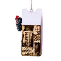 Vondels glazen kerstbal grachtenpand 9cm goud - afbeelding 5