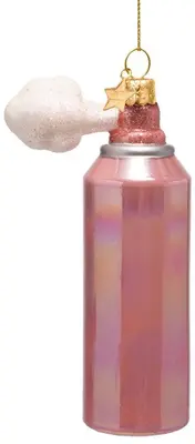 Vondels glazen kerstbal haarspray 12cm roze - afbeelding 3