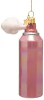 Vondels glazen kerstbal haarspray 12cm roze - afbeelding 3