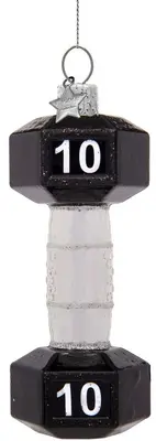 Vondels glazen kerstbal halter 10.5cm zwart, zilver  - afbeelding 1
