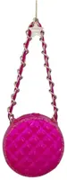 Vondels glazen kerstbal handtas 5.5cm roze - afbeelding 1