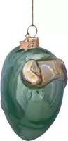 Vondels glazen kerstbal hart 'i love veggies' 10cm groen  - afbeelding 3
