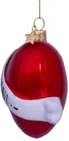 Vondels glazen kerstbal hart 'thank you' 10cm rood, wit  - afbeelding 3