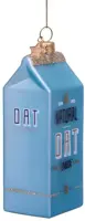 Vondels glazen kerstbal havermelk 11cm blauw - afbeelding 2