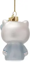 Vondels glazen kerstbal Hello Kitty baby 9cm blauw, wit - afbeelding 3