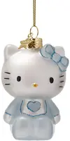 Vondels glazen kerstbal Hello Kitty baby 9cm blauw, wit - afbeelding 1
