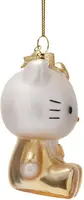 Vondels glazen kerstbal Hello Kitty baby 9cm goud, wit - afbeelding 2