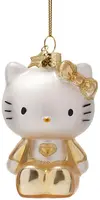 Vondels glazen kerstbal Hello Kitty baby 9cm goud, wit - afbeelding 1