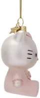 Vondels glazen kerstbal Hello Kitty baby 9cm roze, wit - afbeelding 2