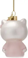 Vondels glazen kerstbal Hello Kitty baby 9cm roze, wit - afbeelding 3