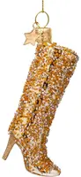 Vondels glazen kerstbal hoge laars 10.5cm goud - afbeelding 1