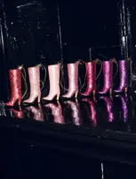 Vondels glazen kerstbal hoge laars 11.5cm roze - afbeelding 4