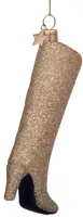 Vondels glazen kerstbal hoge laars 12cm goud - afbeelding 2
