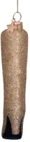 Vondels glazen kerstbal hoge laars 12cm goud - afbeelding 4