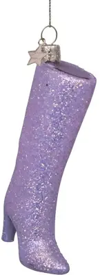 Vondels glazen kerstbal hoge laars 12cm zilver - afbeelding 5