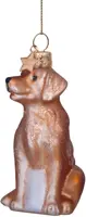 Vondels glazen kerstbal hond golden retriever 8.5cm bruin - afbeelding 4