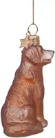 Vondels glazen kerstbal hond golden retriever 8.5cm bruin - afbeelding 2