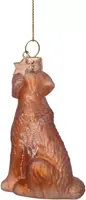 Vondels glazen kerstbal hond golden retriever 8.5cm bruin - afbeelding 3
