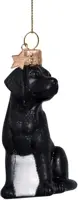 Vondels glazen kerstbal hond labrador 9cm zwart - afbeelding 2