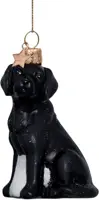 Vondels glazen kerstbal hond labrador 9cm zwart - afbeelding 1