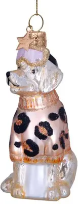 Vondels glazen kerstbal hond labrador met skikleding 9.5cm multi - afbeelding 2