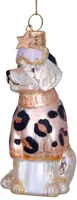 Vondels glazen kerstbal hond labrador met skikleding 9.5cm multi - afbeelding 2