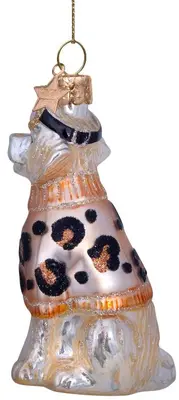 Vondels glazen kerstbal hond labrador met skikleding 9.5cm multi  - afbeelding 3
