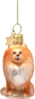 Vondels glazen kerstbal hond pomeriaan 6cm bruin - afbeelding 1