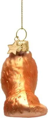 Vondels glazen kerstbal hond pomeriaan 6cm bruin - afbeelding 3