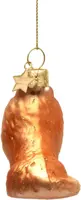 Vondels glazen kerstbal hond pomeriaan 6cm bruin - afbeelding 3