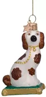 Vondels glazen kerstbal hond staffordshire op kussen 10cm multi - afbeelding 1