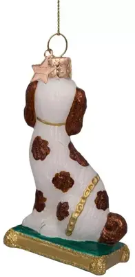 Vondels glazen kerstbal hond staffordshire op kussen 10cm multi - afbeelding 4