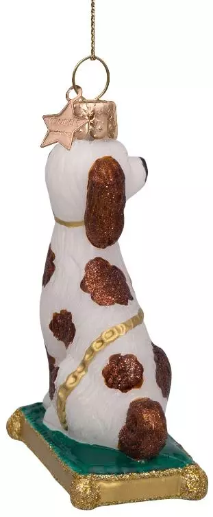 Vondels glazen kerstbal hond staffordshire op kussen 10cm multi  - afbeelding 3