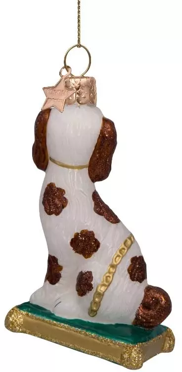 Vondels glazen kerstbal hond staffordshire op kussen 10cm multi  - afbeelding 4