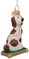 Vondels glazen kerstbal hond staffordshire op kussen 10cm multi  - afbeelding 2