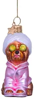 Vondels glazen kerstbal hond wellness 9.5cm roze - afbeelding 1