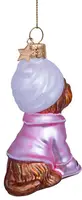 Vondels glazen kerstbal hond wellness 9.5cm roze - afbeelding 3