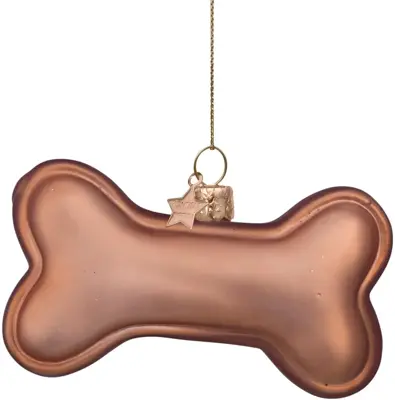 Vondels glazen kerstbal hondenbot 9cm bruin - afbeelding 4