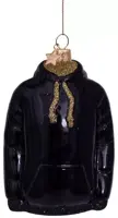 Vondels glazen kerstbal hoodie 9cm zwart - afbeelding 1