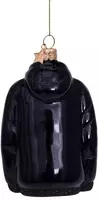 Vondels glazen kerstbal hoodie 9cm zwart  - afbeelding 3